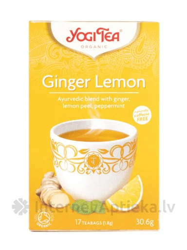 Tēja Yogi Ginger Lemon, 17 paciņas | internetaptieka.lv