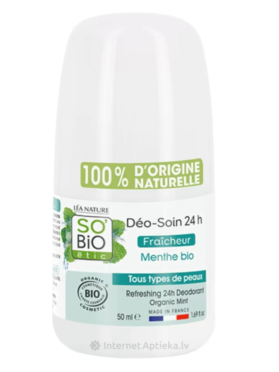So Bio 24H Дезодорант с мятой, 50 мл | internetaptieka.lv