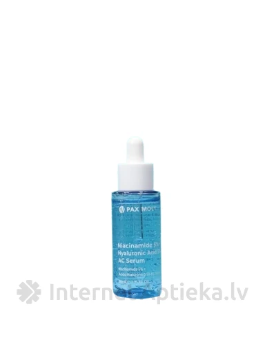 PAX MOLY Niacinamide 5% + Hyaluronic Acid 5% серум для лица, 50 мл | internetaptieka.lv