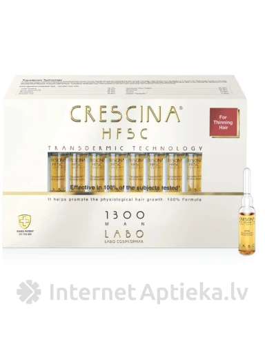 CRESCINA TRANSDERM HFSC VĪRIEŠIEM, INTENSITĀTE 1300, 20 gb. | internetaptieka.lv