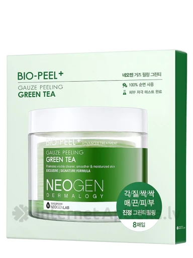 Neogen Dermalogy Bio-Peel Gauze Peeling Pīlinga spilventiņi Green Tea, 8 gb. | internetaptieka.lv