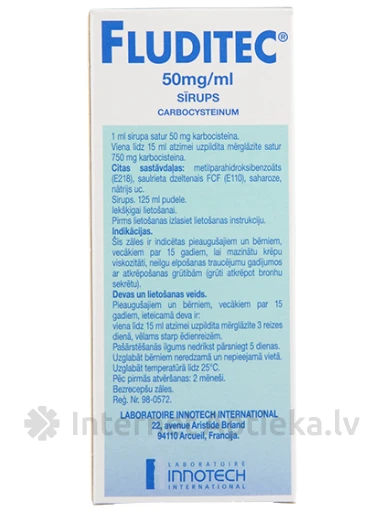 Fluditec sīrups 5%, 125 ml | internetaptieka.lv