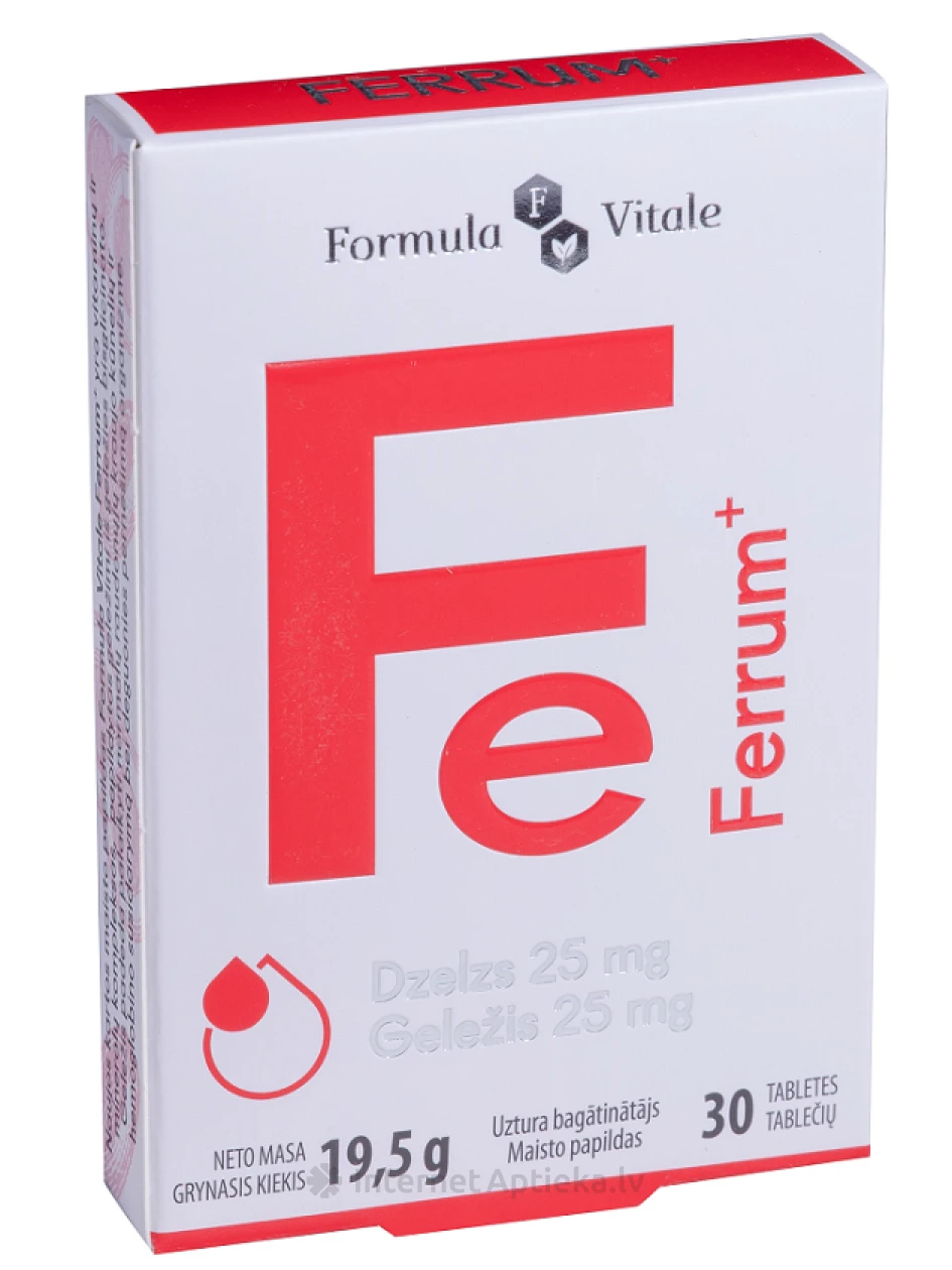 Formula Vitale Ferrum 25 mg, 30 таблеток | internetaptieka.lv