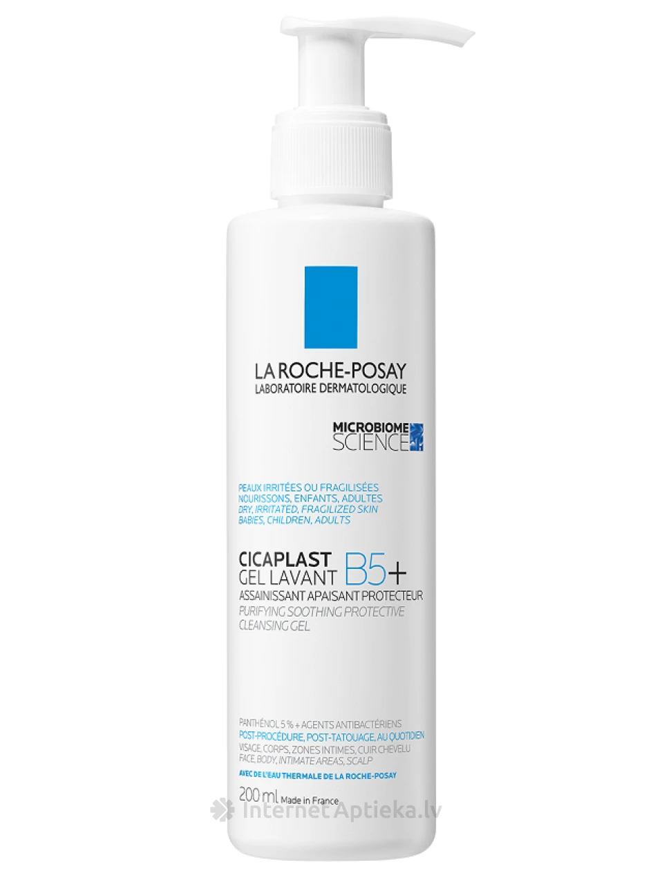 La Roche Posay CICAPLAST GEL LAVENDER B5 Puhastusgeel tundlikule ja ärritunud nahale, 200 ml | internetaptieka.lv