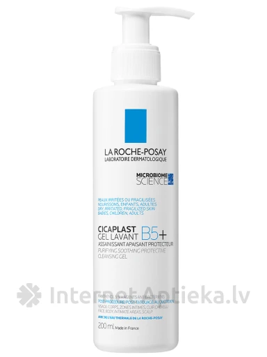 La Roche Posay CICAPLAST GEL LAVENDER B5 Puhastusgeel tundlikule ja ärritunud nahale, 200 ml | internetaptieka.lv
