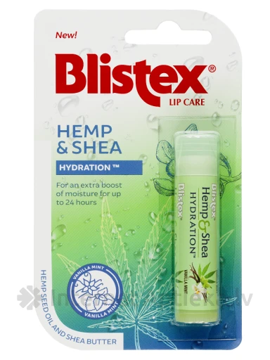 Blistex Hemp&Shea Vanilla Mint бальзам для губ, 4.25 г | internetaptieka.lv