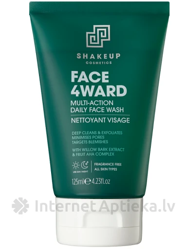 SHAKEUP Cosmetics FACE 4WARD multi-action sejas mazgāšanas līdzeklis, 125 ml | internetaptieka.lv