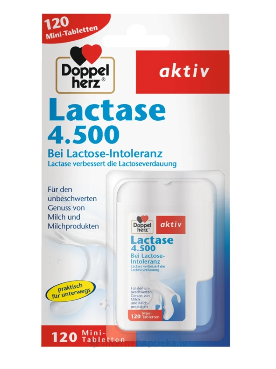 Doppelherz Activ Lactase 4.500, 120 таблеток | internetaptieka.lv