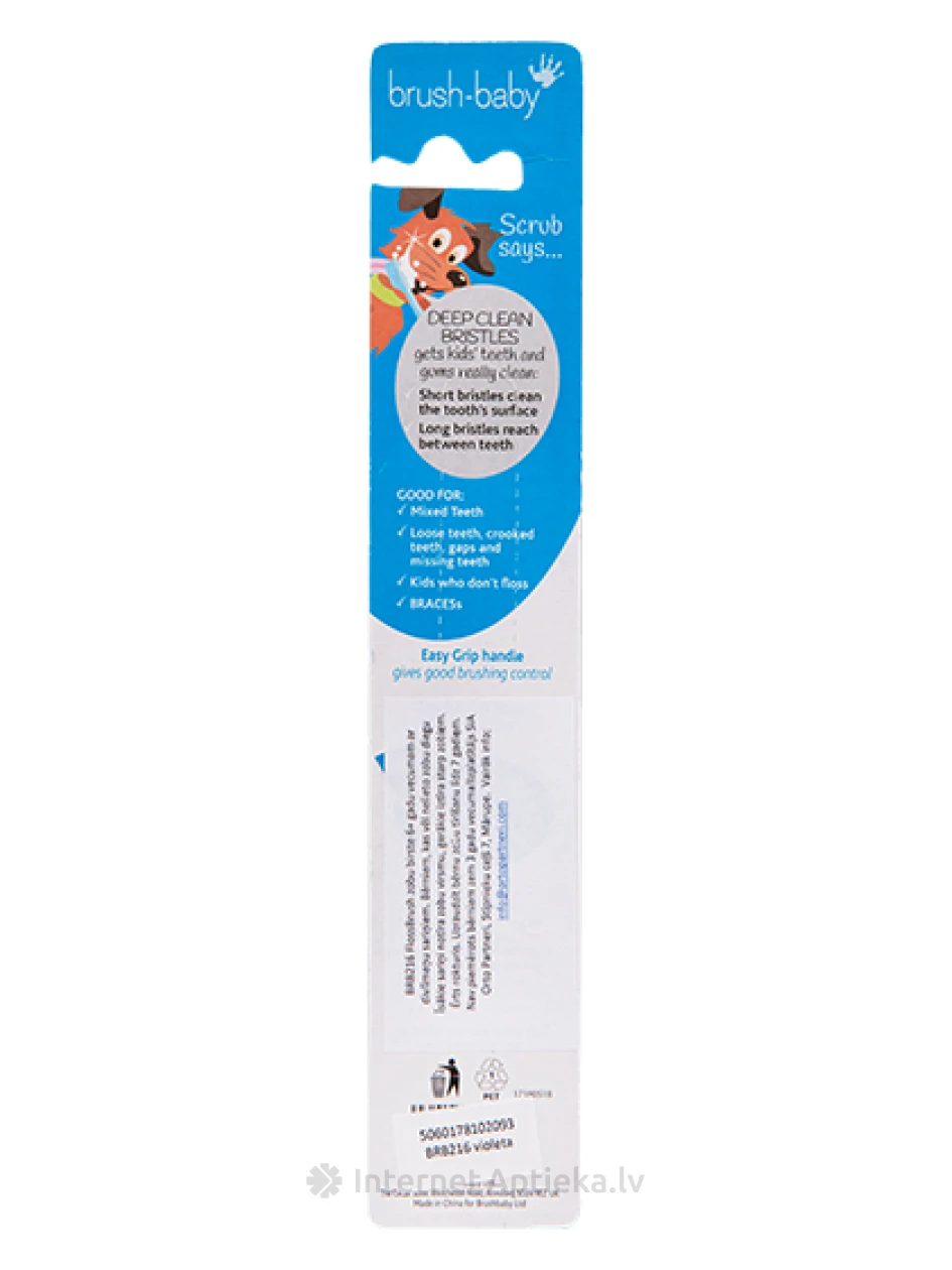 Brush-baby Zobu suka Floss brush violeta, 6 + gadi, 1 gb | internetaptieka.lv