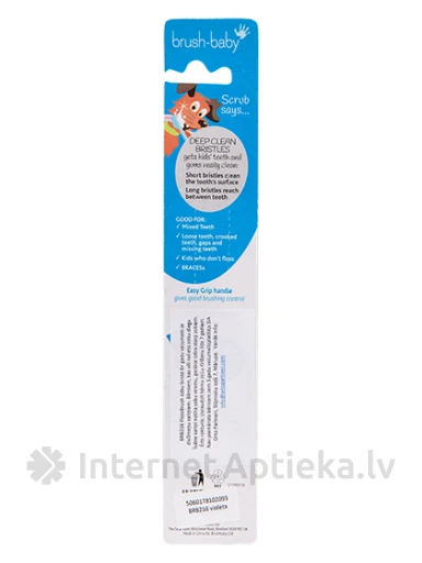 Brush-baby Зубная щетка Floss Brush фиолетовая, 6+ лет, 1 шт. | internetaptieka.lv