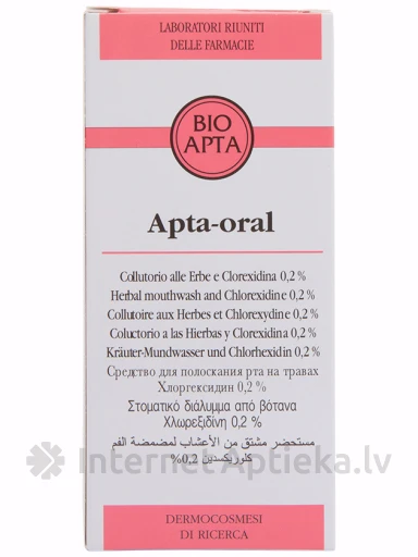 Bioapta Apta-Oral Rosso жидкость для полоскания рта с экстрактами лекарственных трав, 200 мл | internetaptieka.lv