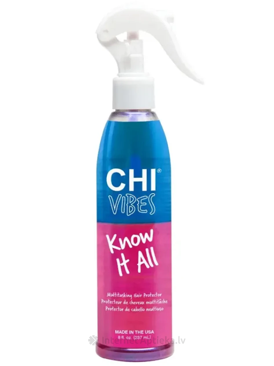 CHI Vibes Know It All Multitasking Hair Protector Многофункциональный защитный спрей, 237 мл | internetaptieka.lv