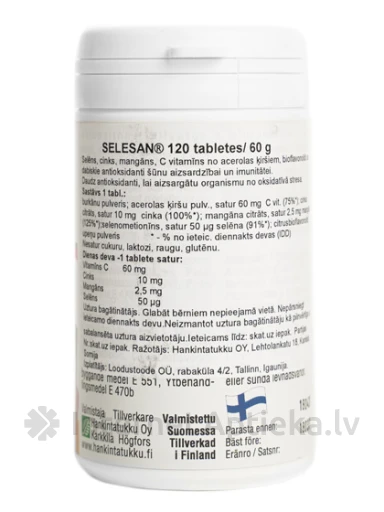 Selesan tabletid antioksüdantidega, 120 tabletti | internetaptieka.lv