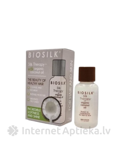 BIOSILK Silk Therapy with Coconut oil Leave in Treatment ar kokosriekstu eļļu, 15 ml | internetaptieka.lv