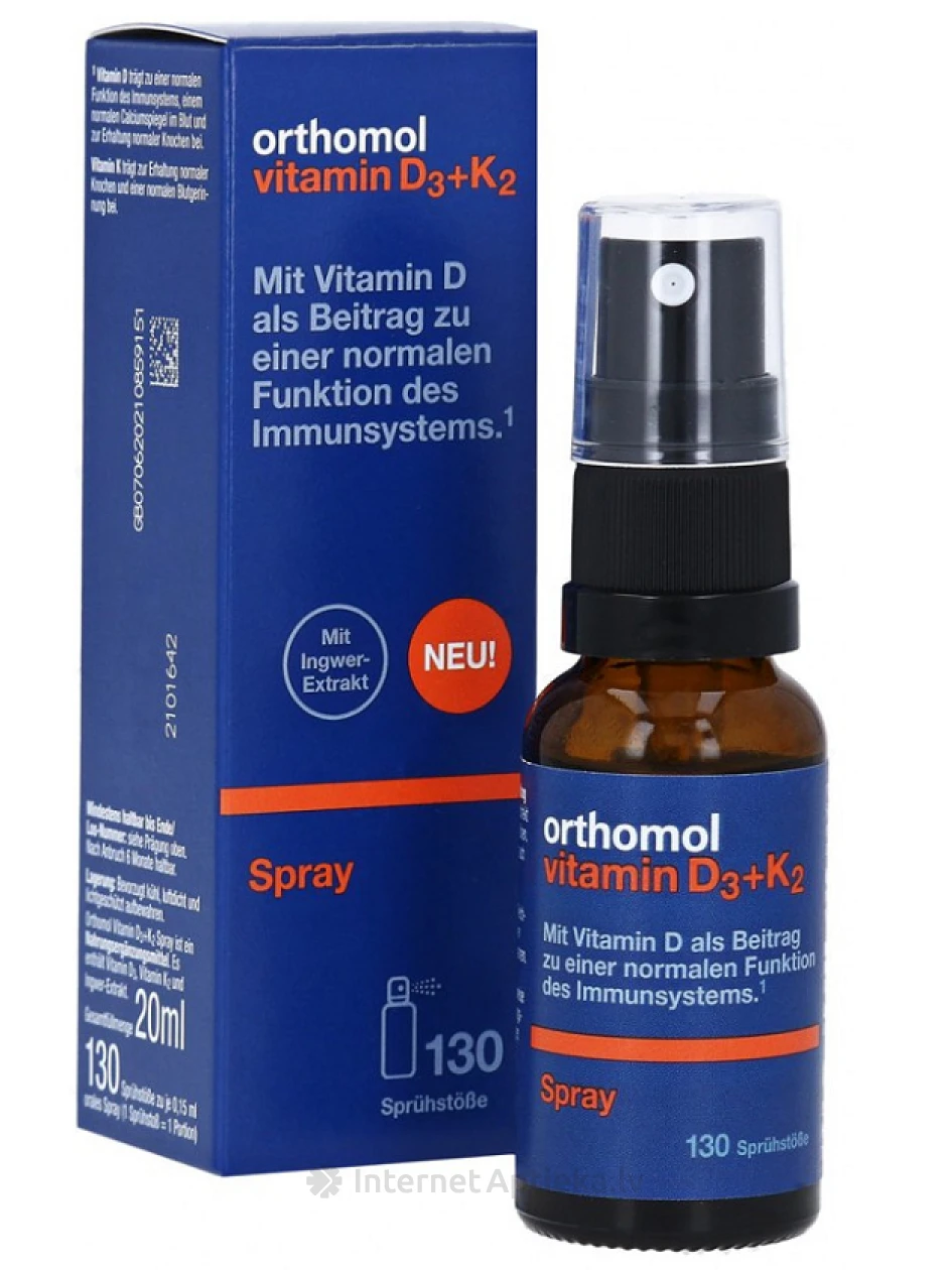 Orthomol Vitamin D3+K2 aerosols, 20 ml | internetaptieka.lv