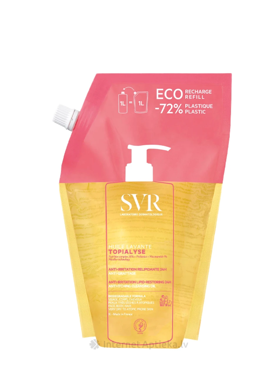 SVR TOPIALYSE HUILE LAVANTE REFILL масло для мытья атопичной кожи тела, 1 л | internetaptieka.lv