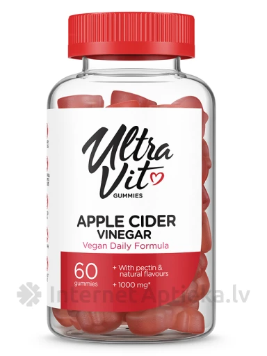 UltraVit Gummies Apple Cider Vinegar, 60 жевательных таблеток | internetaptieka.lv
