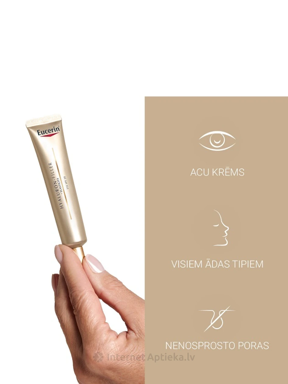 Eucerin Hyaluron-Filler + Elasticity SPF 20 acu krēms, 15 ml | internetaptieka.lv