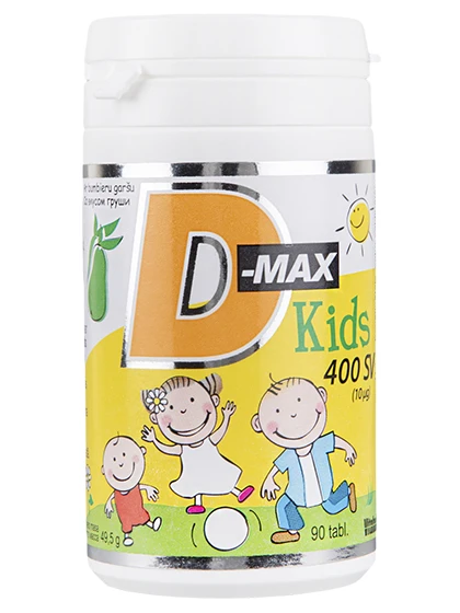 D-Max Kids D3 vitamīns bērniem 400 SV, 90 tabletes