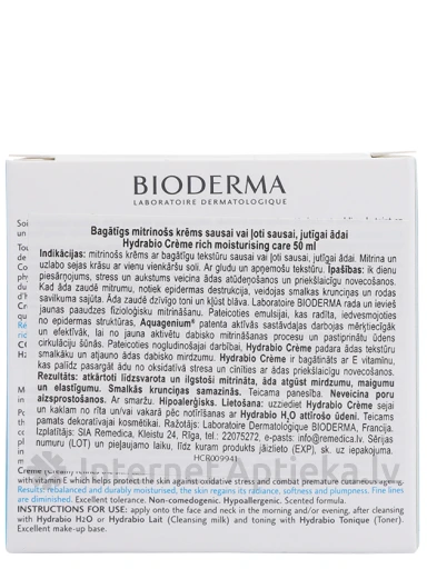 Bioderma Hydrabio Crème mitrinošs krēms sausai ādai, 50 ml | internetaptieka.lv