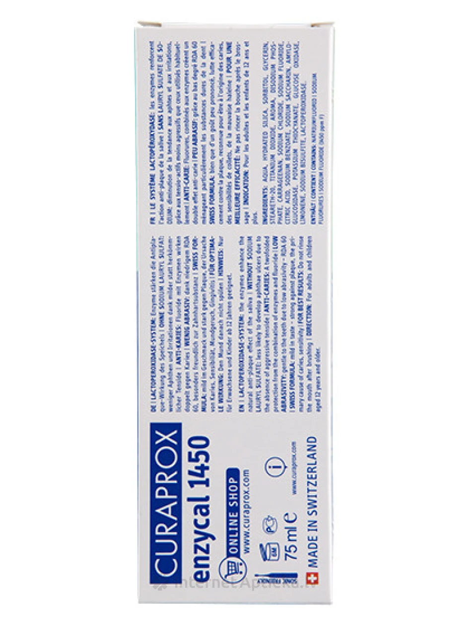 Curaprox enzycal 1450 hambapasta, 75 ml | internetaptieka.lv