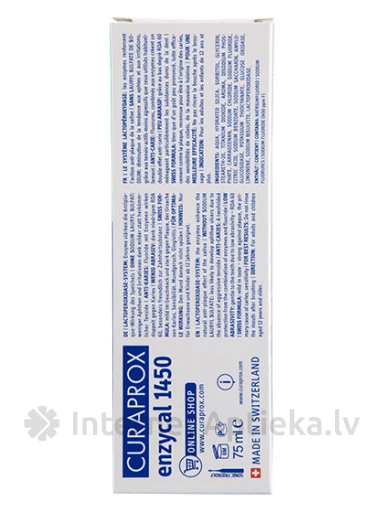Зубная паста CURAPROX enzycal 1450, 75 мл | internetaptieka.lv