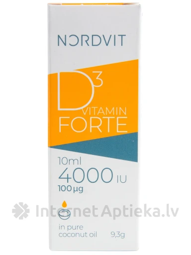 Nordvit D3 Vitamin Forte 4000 IU, 10 мл | internetaptieka.lv