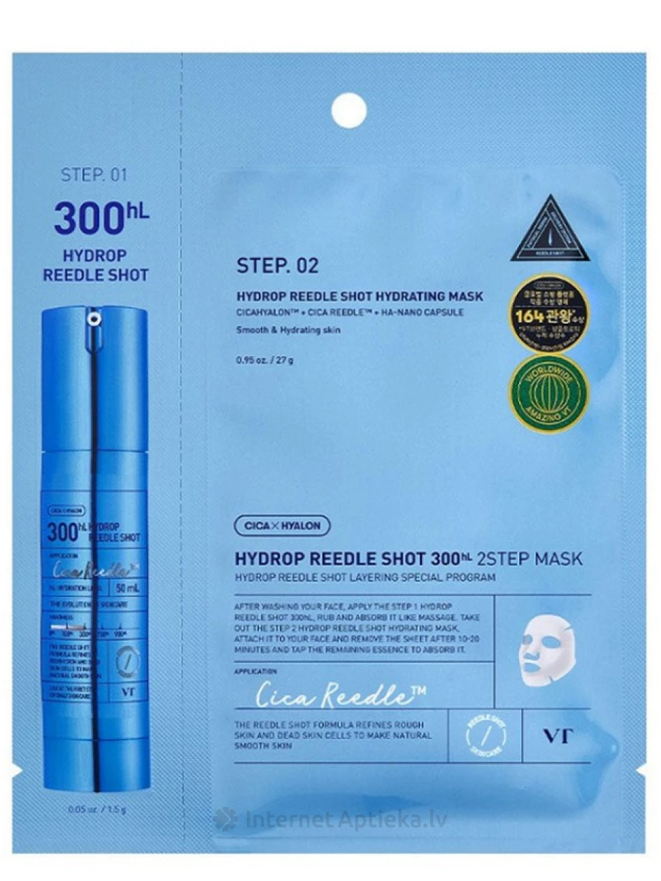 VT Cosmetics HYDROP REEDLE SHOT 300hL 2 STEP Sejas maska | internetaptieka.lv