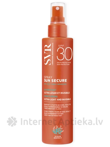 SVR SUN SECURE SPRAY SPF30 izsmidzināms saules aizsargkrēms, 200 ml | internetaptieka.lv