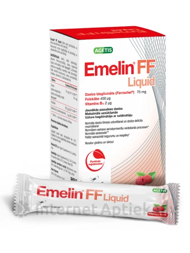 Agetis Emelin® FF Liquid 75 мг/400 мкг/2 мкг, 20 пакетиков | internetaptieka.lv