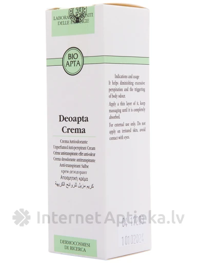 Bioapta Deoapta Crema krēms-dezodorants, 50 ml | internetaptieka.lv