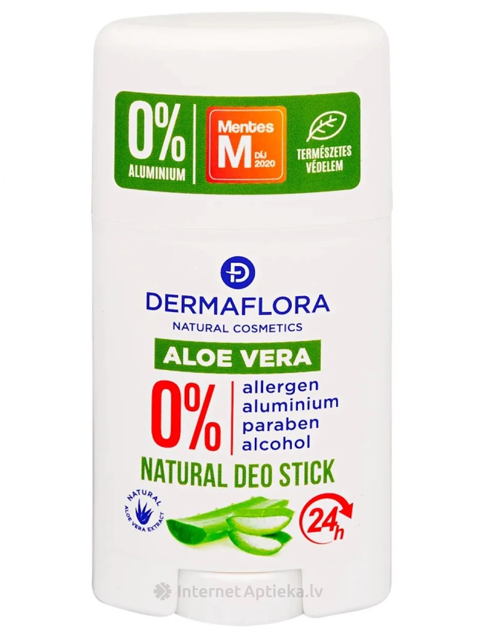 DERMAFLORA Dabīgs zīmuļveida dezodorants ar alvejas ekstraktu 24 st., 50 ml | internetaptieka.lv