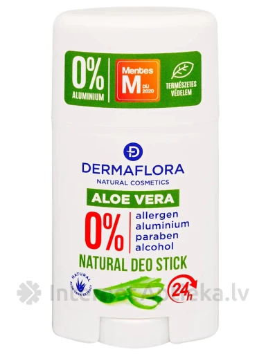 DERMAFLORA Dabīgs zīmuļveida dezodorants ar alvejas ekstraktu 24 st., 50 ml | internetaptieka.lv