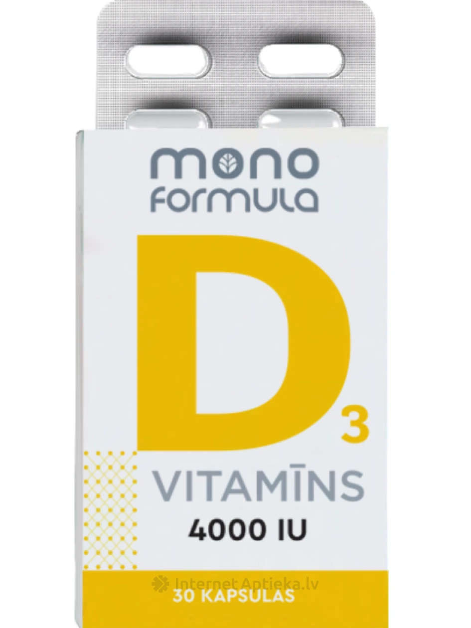 Mono Formula - D3 vitamīns, 30 kapsulas | internetaptieka.lv