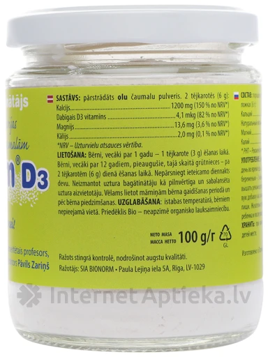 Osteonorm looduslik kaltsium, 100 g | internetaptieka.lv
