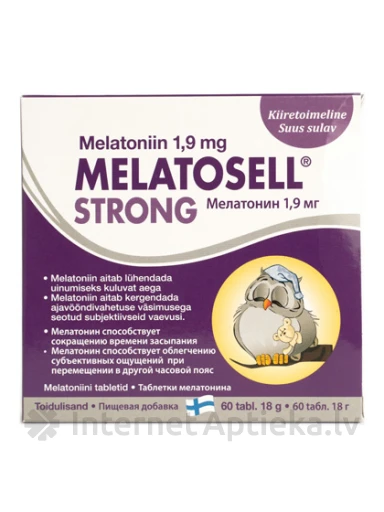 Melatosell Strong unetabletid melatoniiniga (1,9 mg), 60 tabletti | internetaptieka.lv
