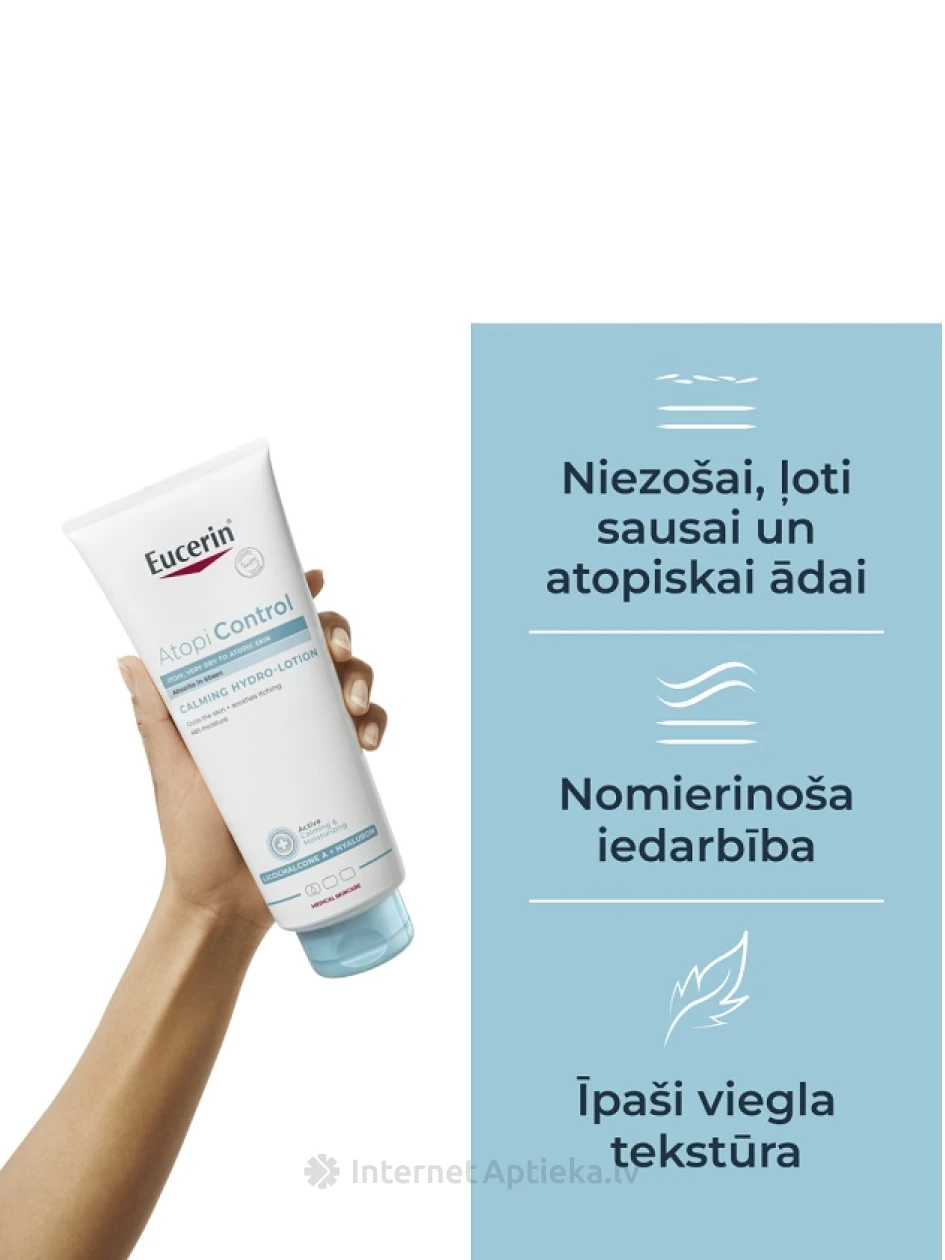 Eucerin AtopiControl nomierinošs un mitrinošs losjons, 400 ml | internetaptieka.lv