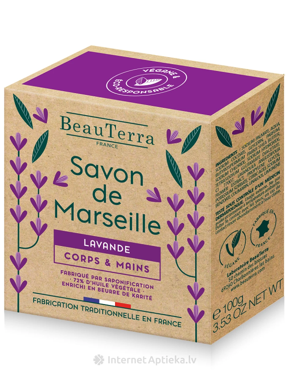 BeauTerra lavendli Marseille seep, 100 g | internetaptieka.lv