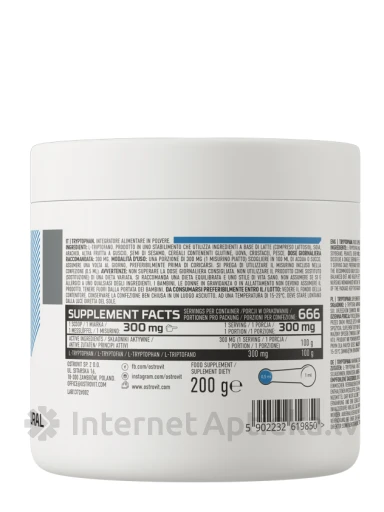 OstroVit Tryptophan pulveris, 200 g | internetaptieka.lv