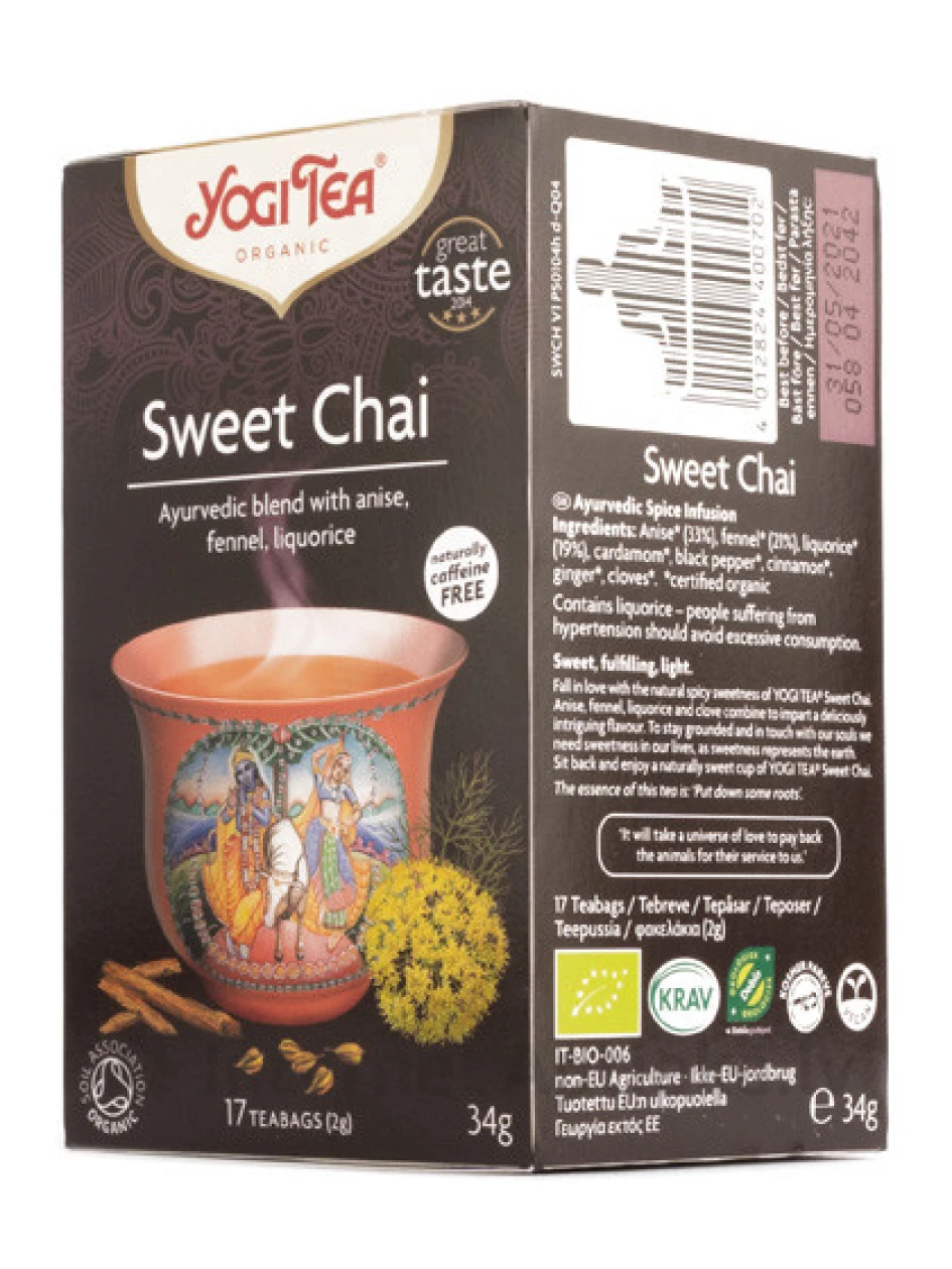 Tēja Yogi Sweet Chai, 17 paciņas | internetaptieka.lv
