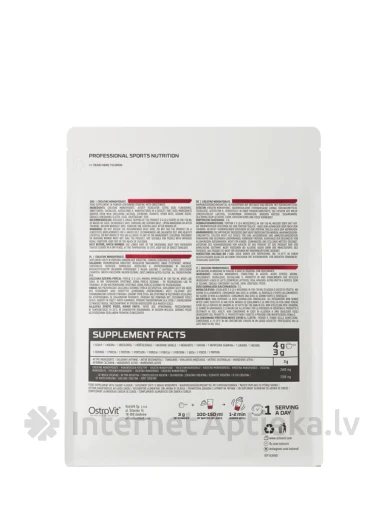 OstroVit Creatine Monohydrate Cherry Pulber, 300 g | internetaptieka.lv