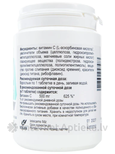 Vita C LONG 500mg, 150 tabletes | internetaptieka.lv