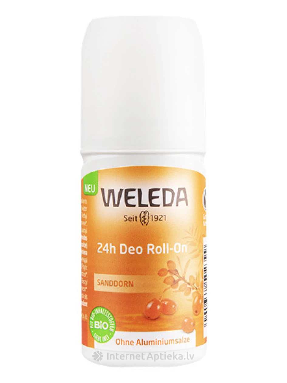 Weleda dezodorants 24h Roll-On ar smiltsērkšķu eļļu, 50 ml | internetaptieka.lv