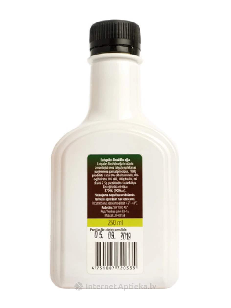 Латгальское льняное масло, 250 мл | internetaptieka.lv