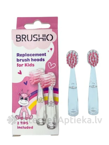 Brushio kids elektriskā zobu birstes uzgaļi rozā | internetaptieka.lv