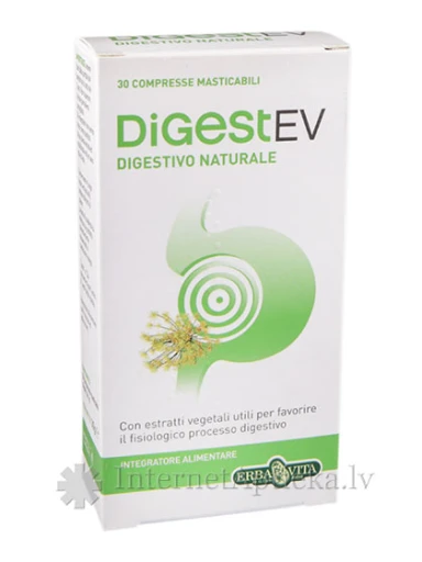 Digest EV для улучшения пищеварения, 30 таблеток | internetaptieka.lv