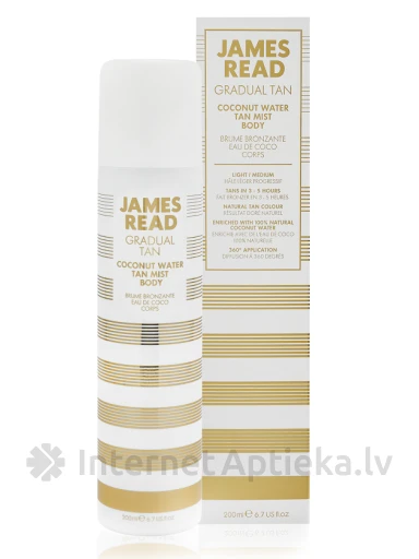 JAMES READ кокосовая вода-спрей с эффектом загара, 200 мл | internetaptieka.lv