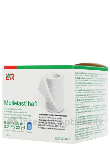 Галстук Mollelast самоклеющийся синий 8смx20м, 1 шт. | internetaptieka.lv