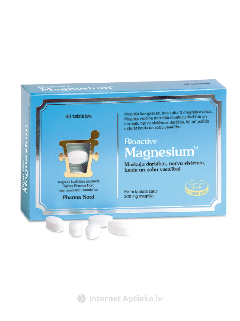 BioActive Magnesium 200 mg, 60 tabletti | internetaptieka.lv