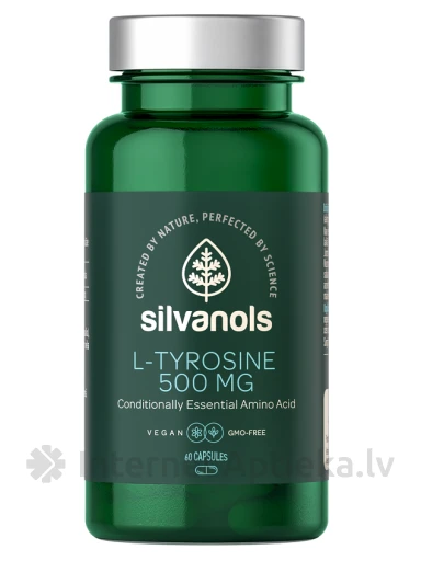 Silvanols L-TYROSINE 500 MG kapsulės, 60 vnt | internetaptieka.lv